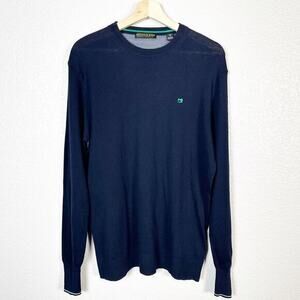 Scotch & Soda Men’s Classic Navy Wool Cotton Blend Crewneck Sweater‎ Size Large